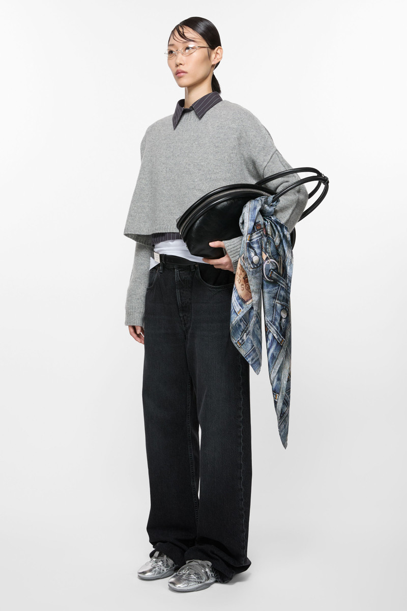 Acne Studios Printed silk scarf - Denim blue outlook