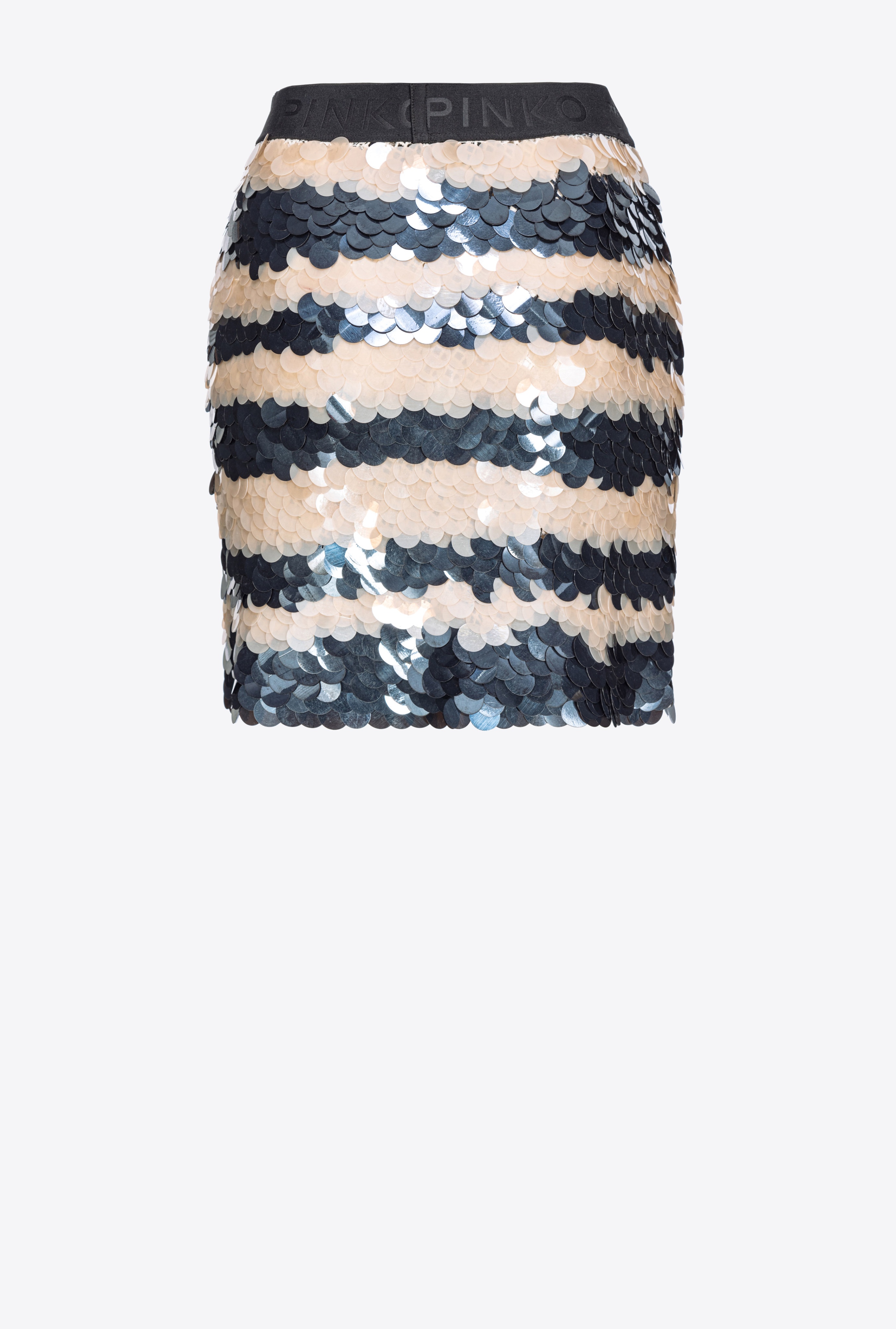 MESH MINI SKIRT WITH SEQUINNED STRIPES - 5