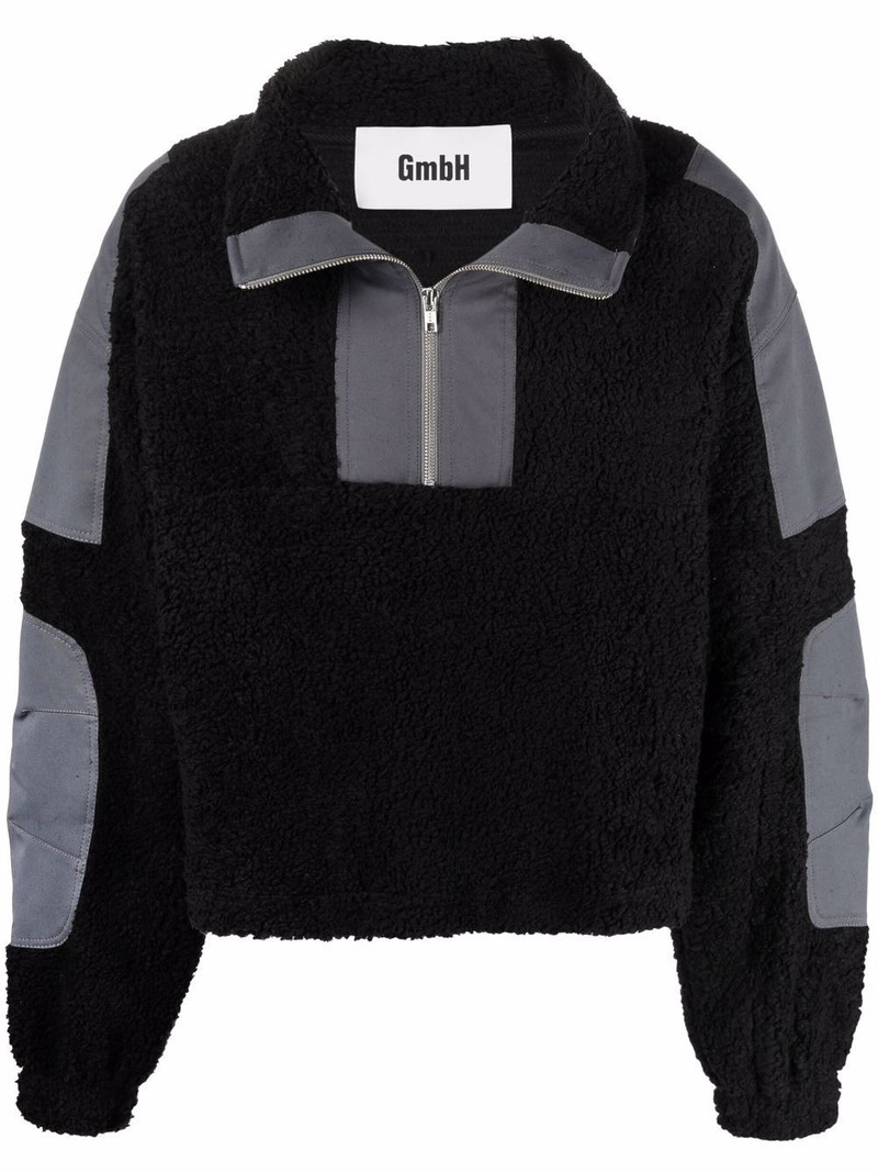 stand-up collar contrast sweatshirt 1