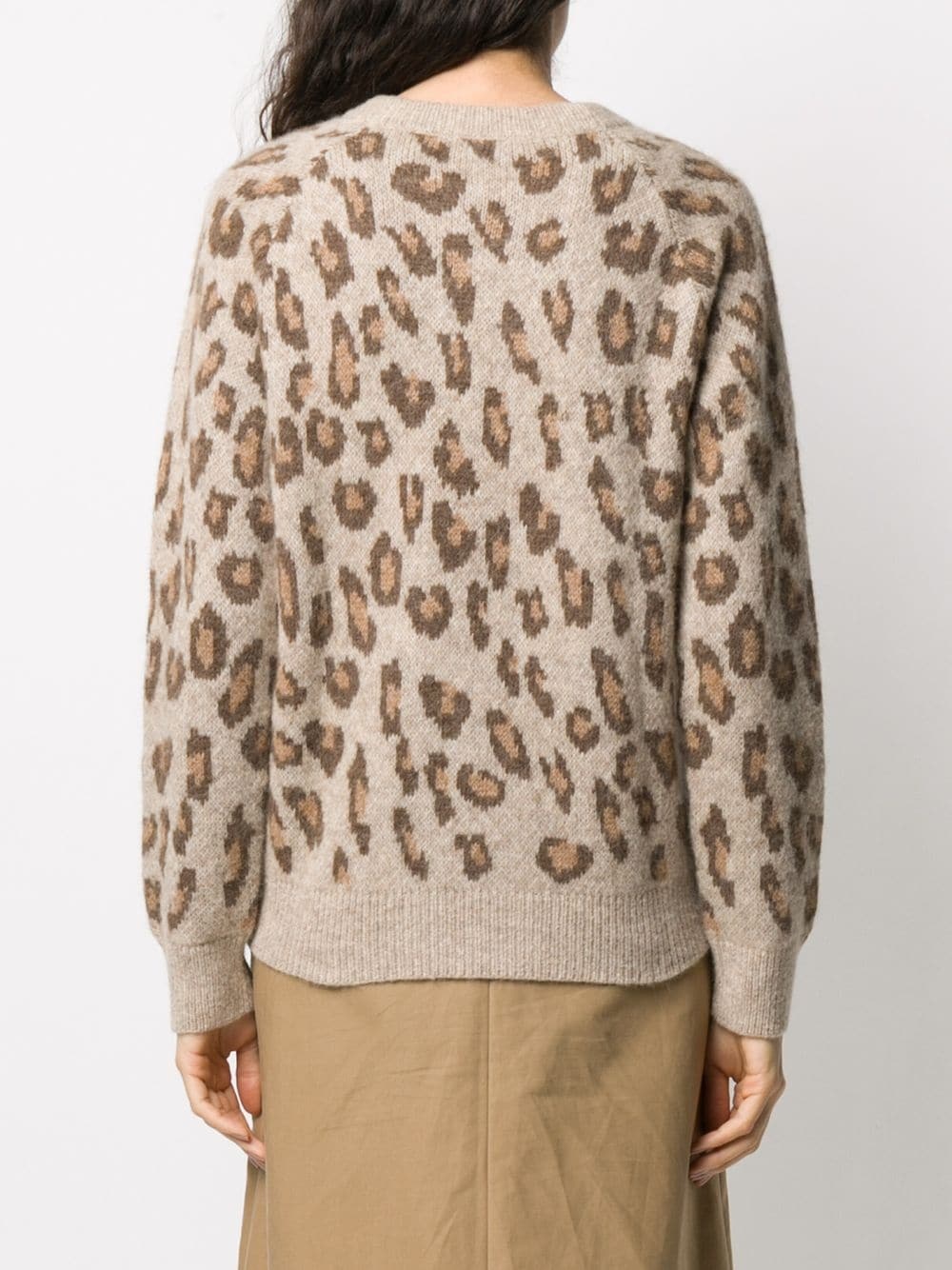 leopard print knitted jumper - 4