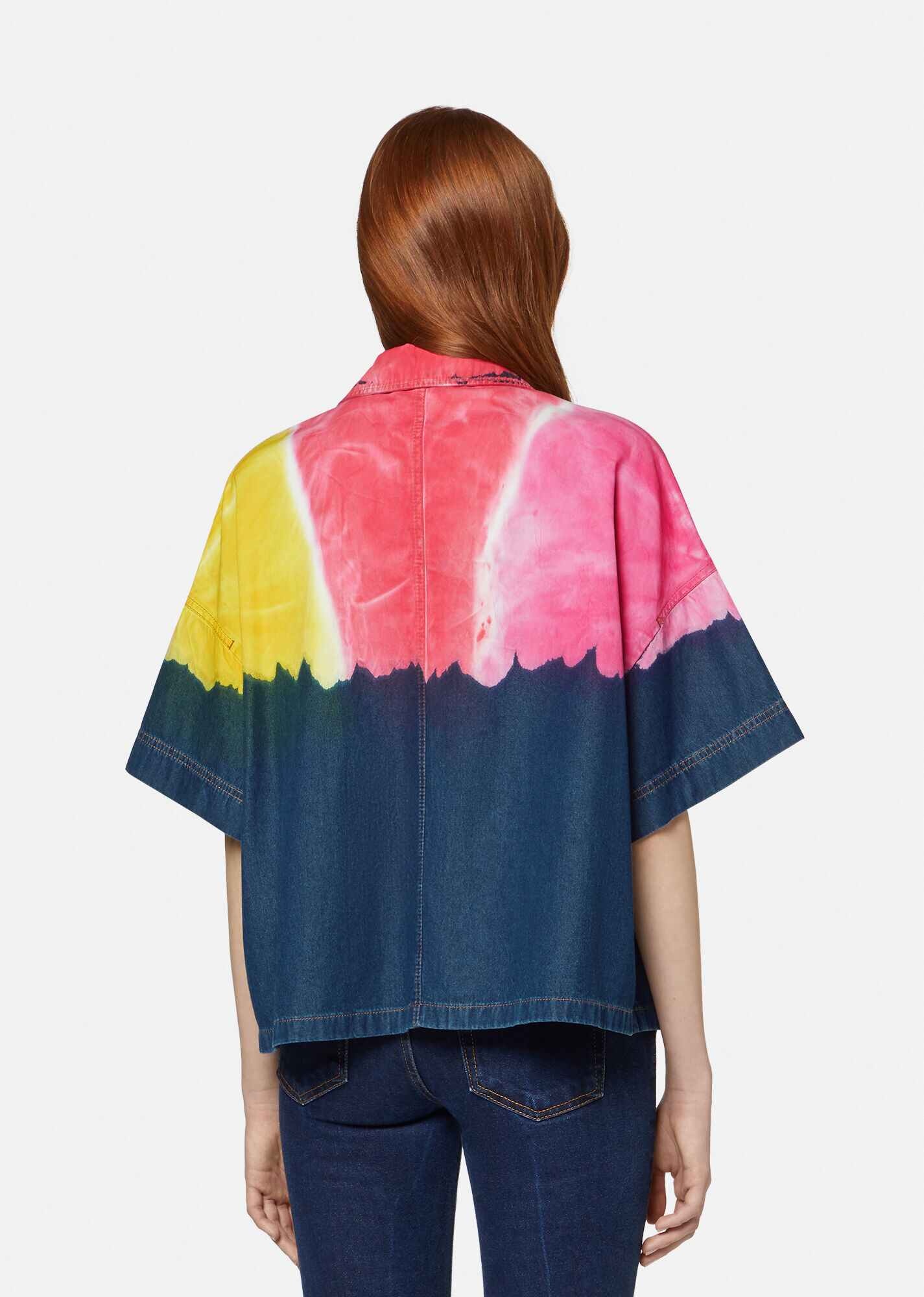 Tie-Dye Print Denim Shirt - 3