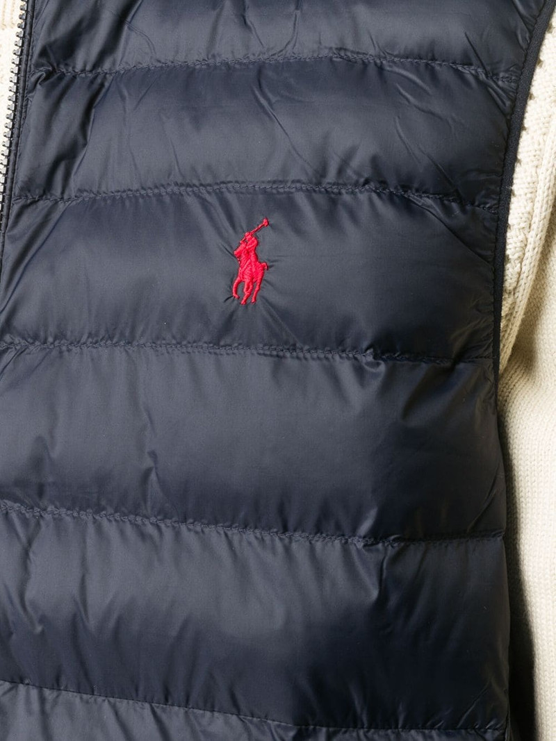 logo-embroidered puffer gilet 5