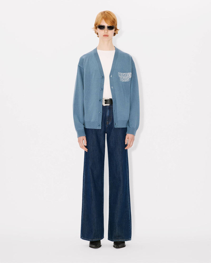 'KENZO Constellation' genderless embroidered cardigan in wool and cotton 5