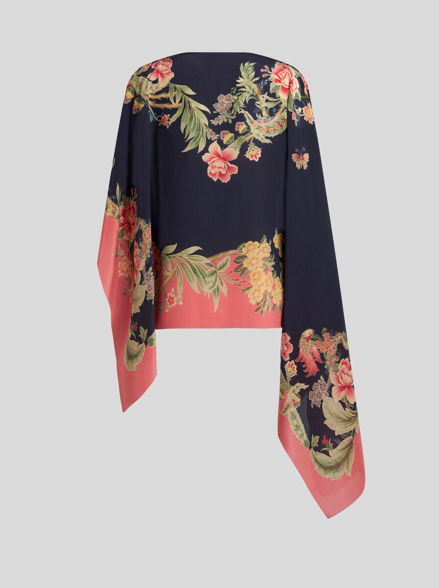 PRINTED SILK PONCHO - 2