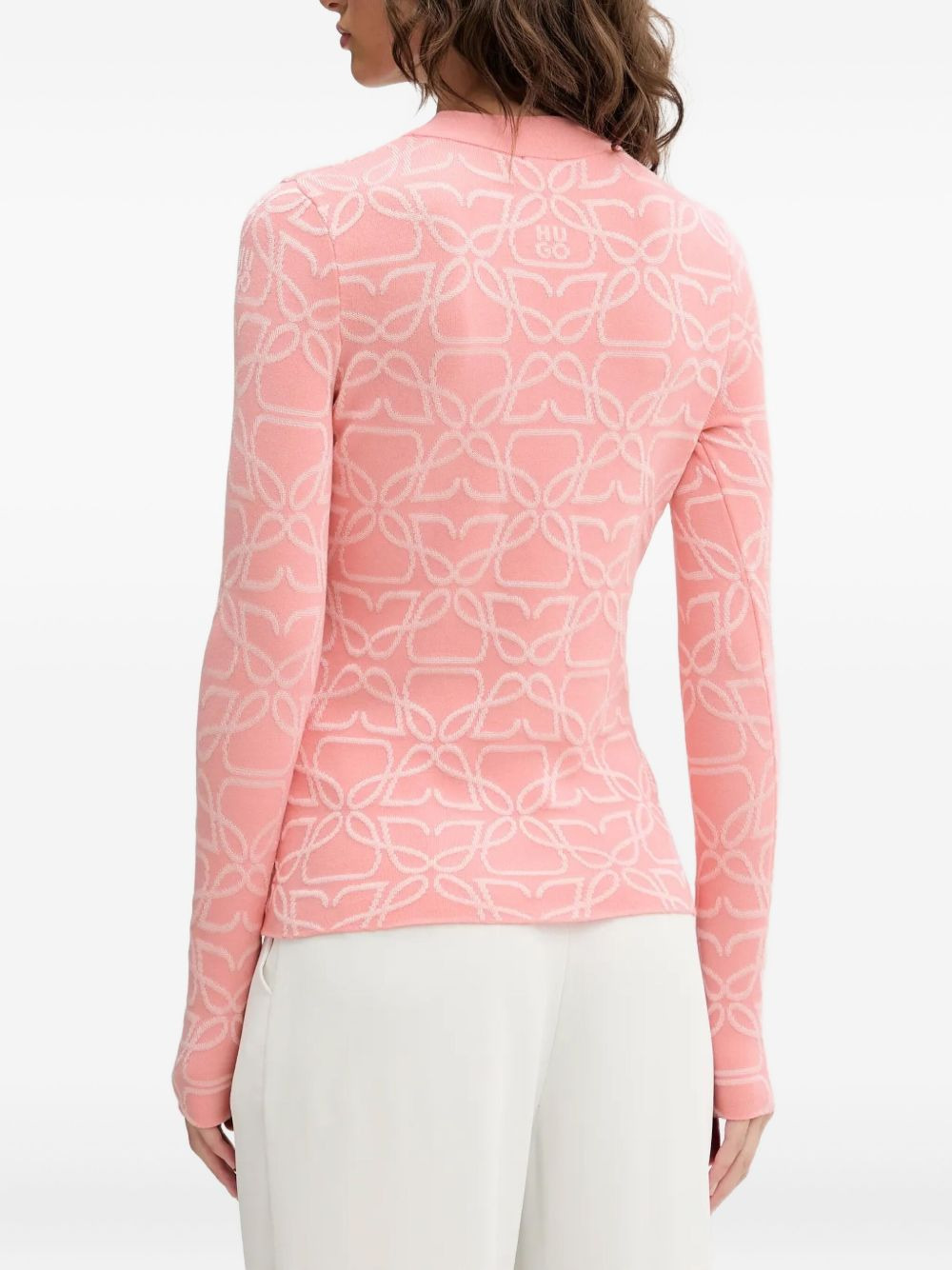 logo-pattern long-sleeve sweater - 3
