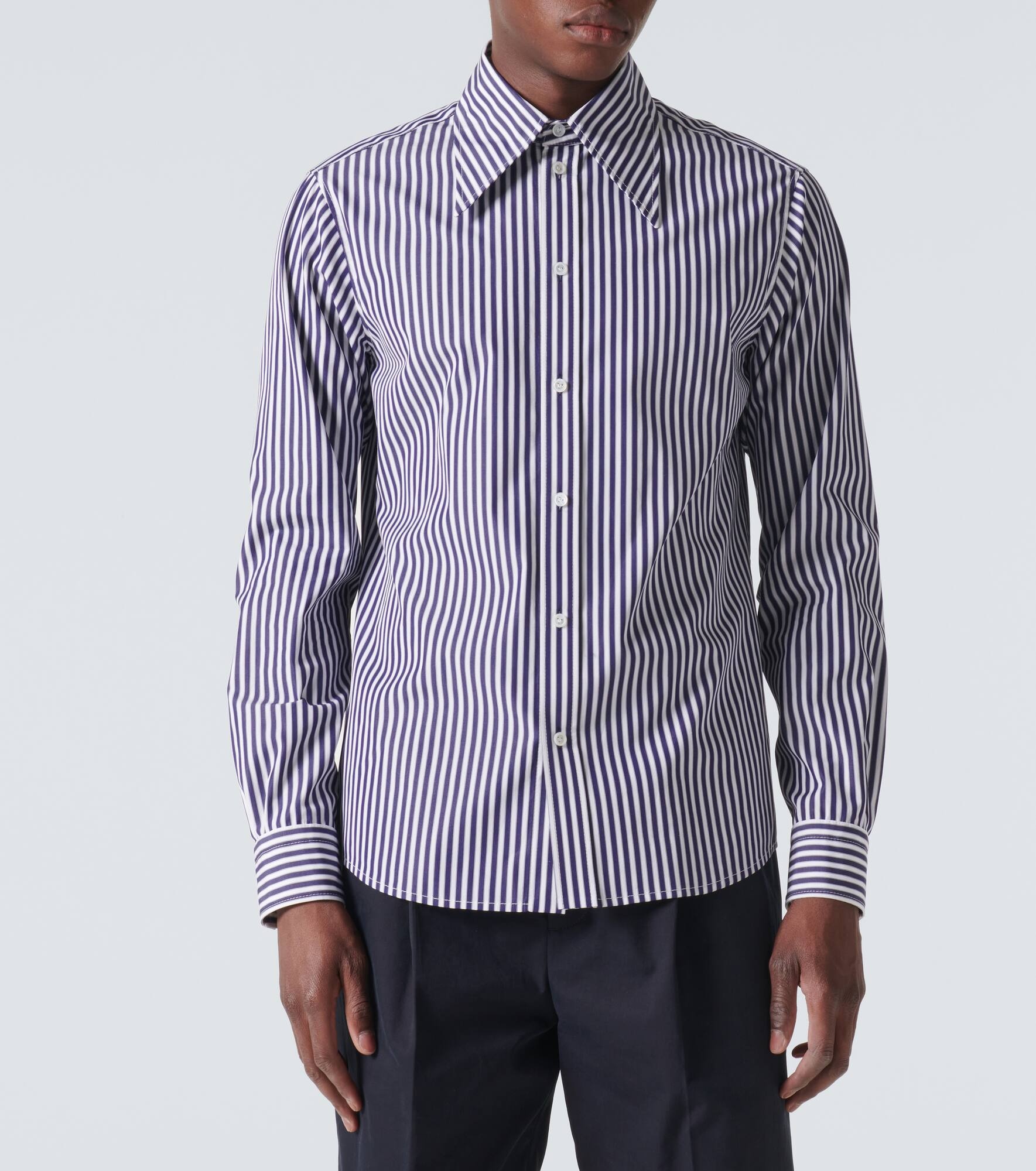 Striped cotton poplin shirt - 3