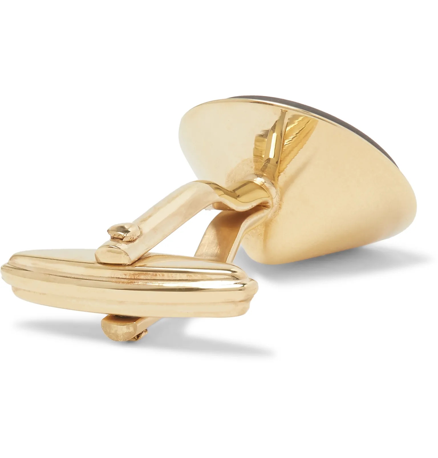 Gold-Plated and Obsidian Cufflinks - 3