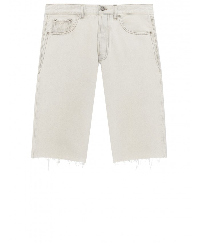 Relaxed fit shorts in grey bleach white denim - 1