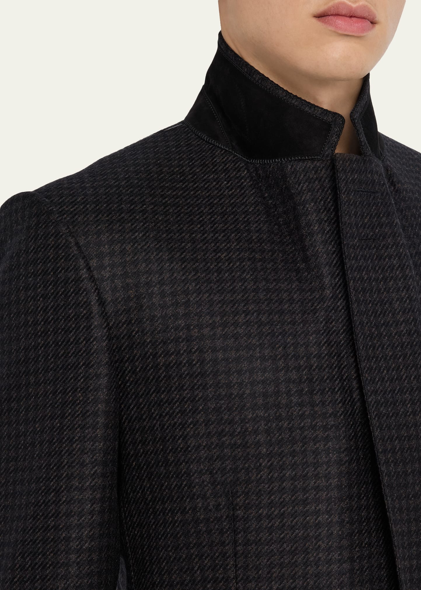 Men's Wool Pied De Poule Single-Breasted Sport Coat - 6