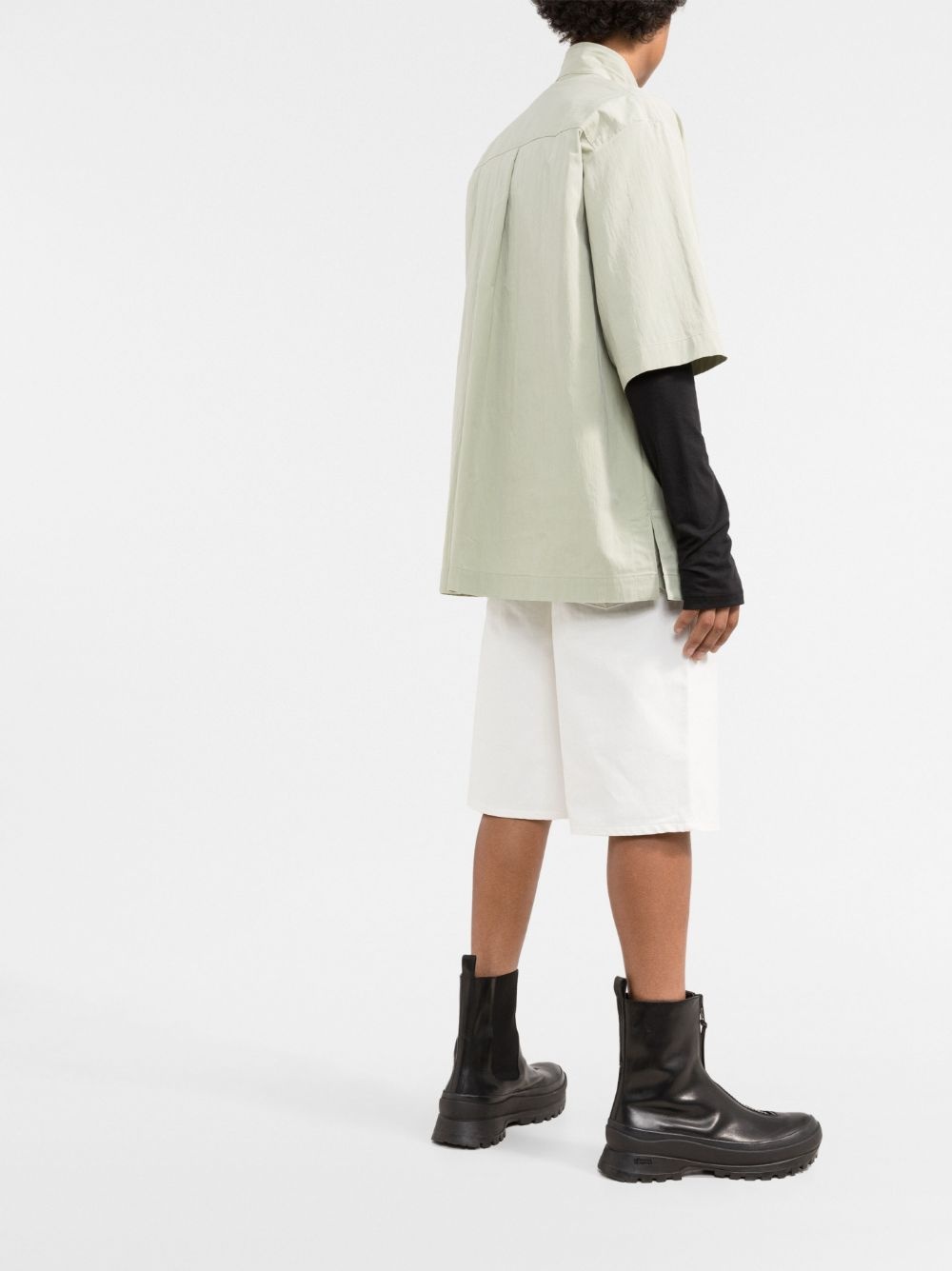 high-waisted A-line bermuda shorts - 4
