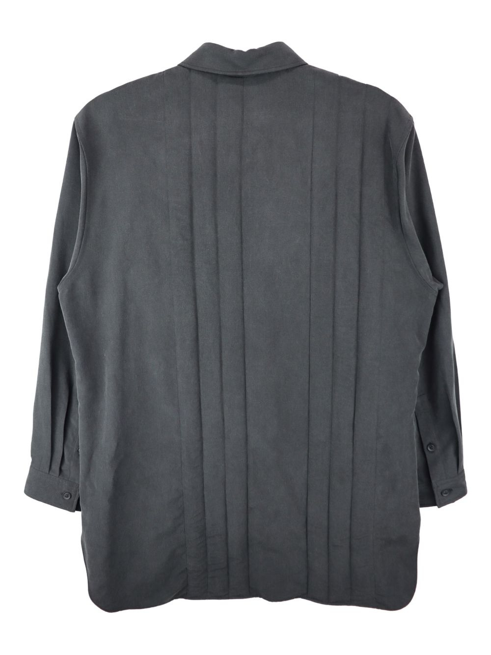 pleated button-fastening shirt jacket - 2