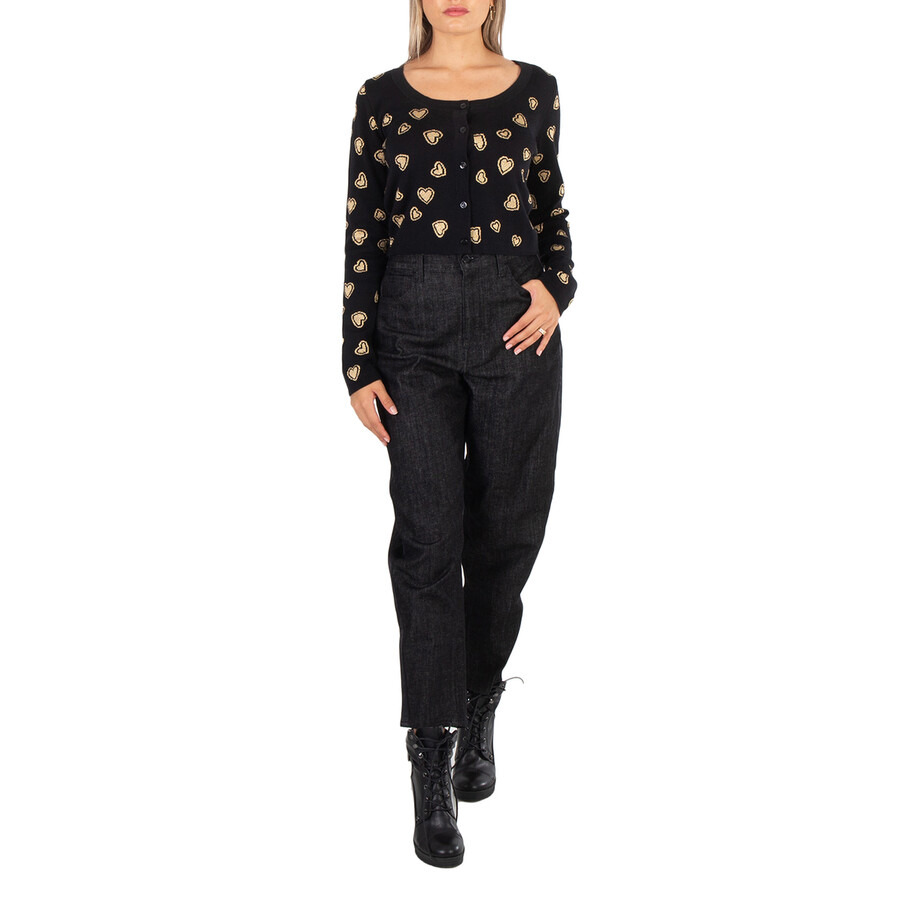 Moschino Ladies Heart-Intarsia Cardigan - 6
