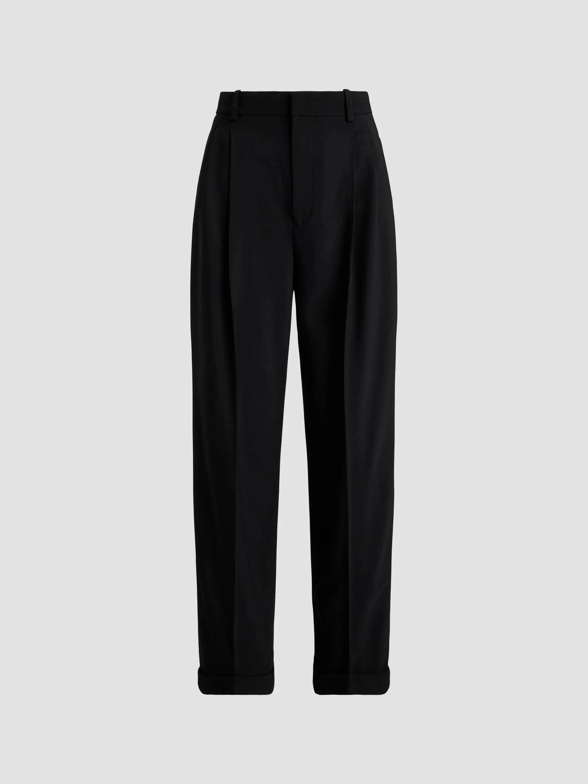 Women's Bacall Wool-Blend Faille Pants - Black - 1