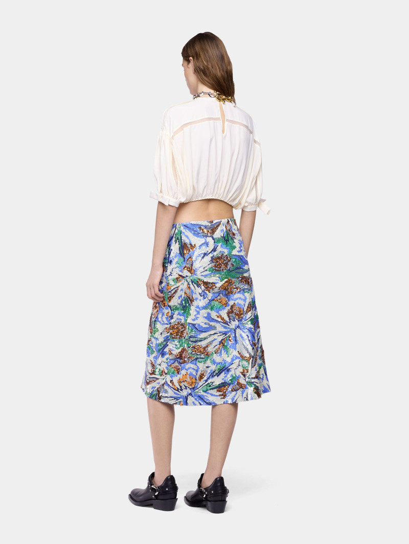 MIDI SKIRT WITH MULTICOLOR FLORAL-SHAPED SEQUIN EMBROIDERY 3