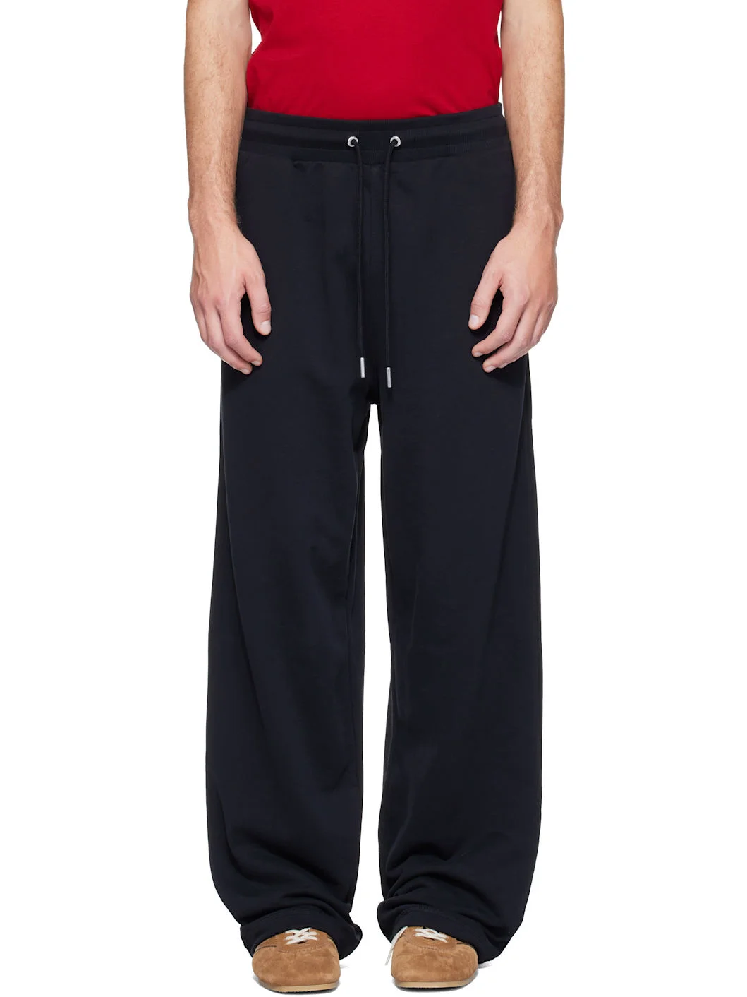 Black Cotton Ami de Coeur Track Pants - 1