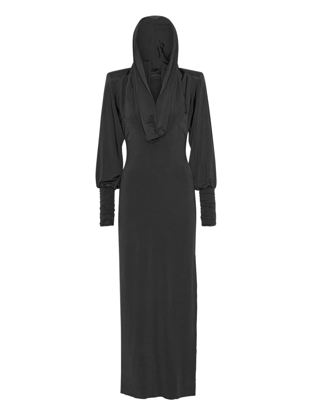 hooded slinky maxi dress - 1