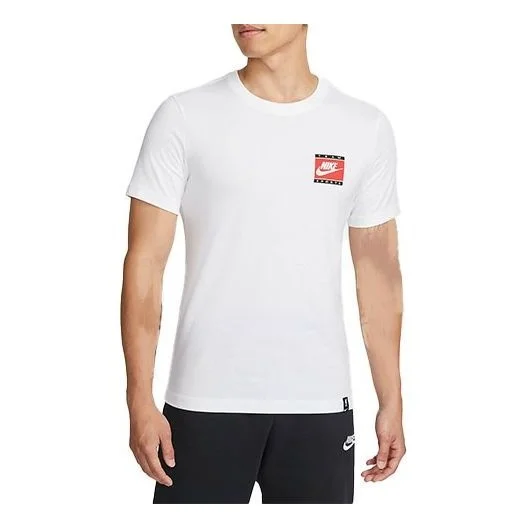 Nike Printing Logo Solid Color Round Neck Short Sleeve White DJ2729-100 - 1