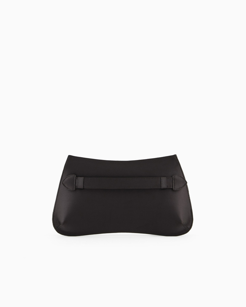 SATIN BAGUETTE CLUTCH BAG WITH CHAIN STRAP 3