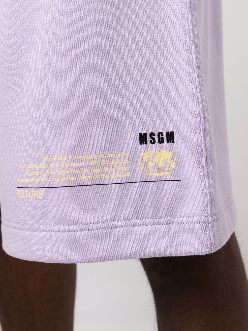 knee-length cotton track shorts - 10