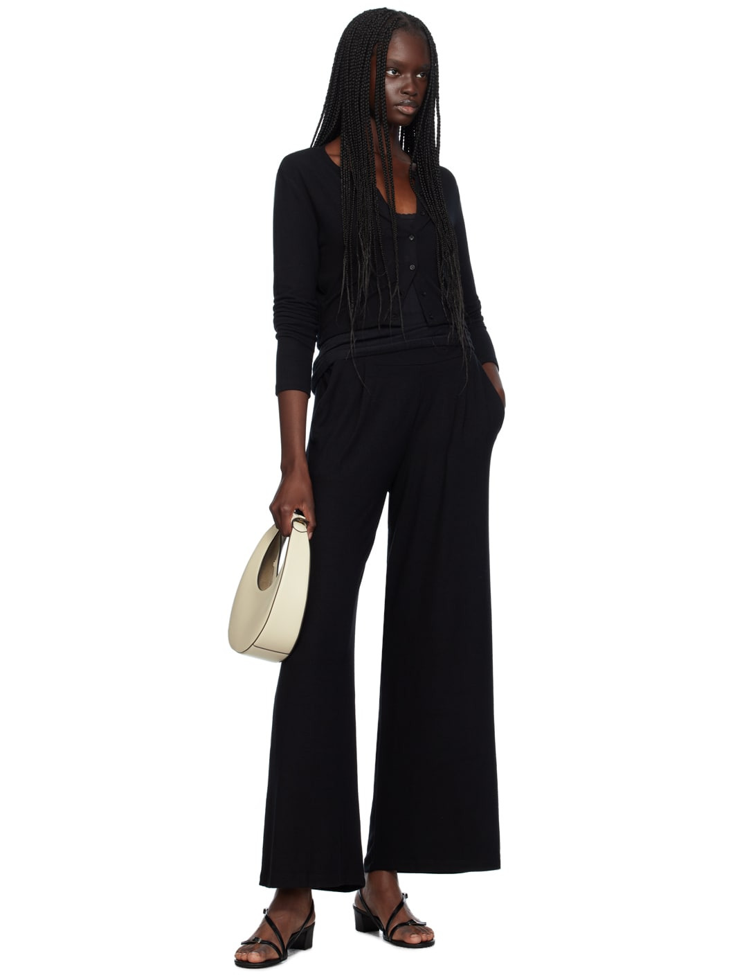 Black Lauren Pleated Pocket Trousers - 4