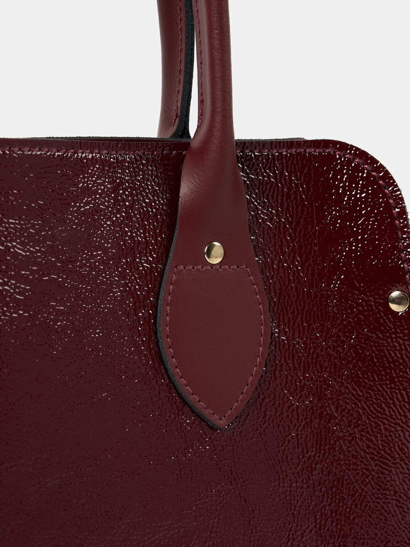 The Mini Work Bag - Oxblood Patent 9