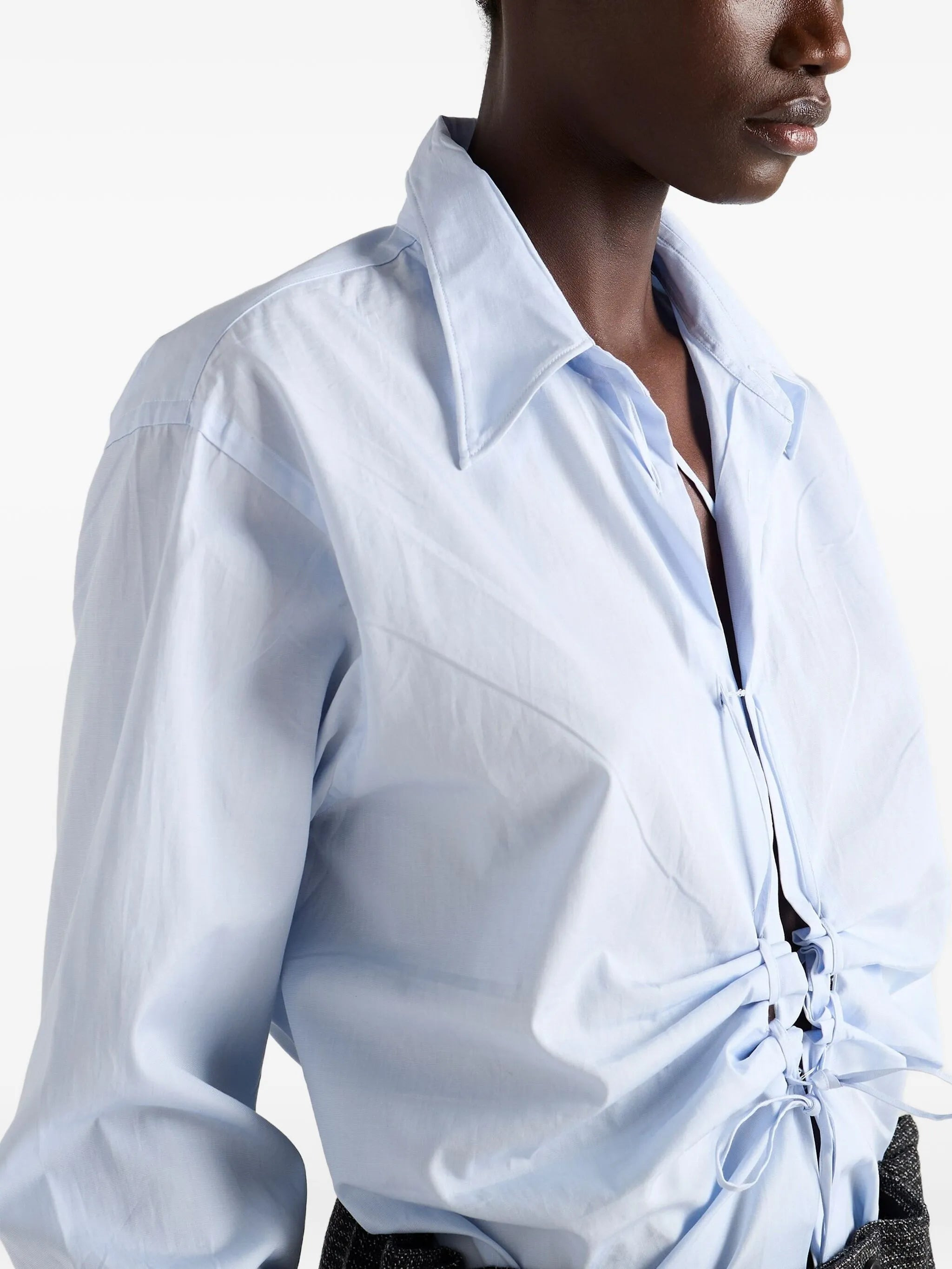 lace-up shirt - 4