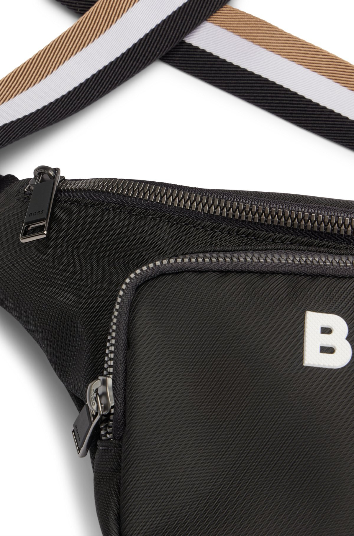 STRUCTURED BELT BAG WITH CONTRAST LOGO - 5
