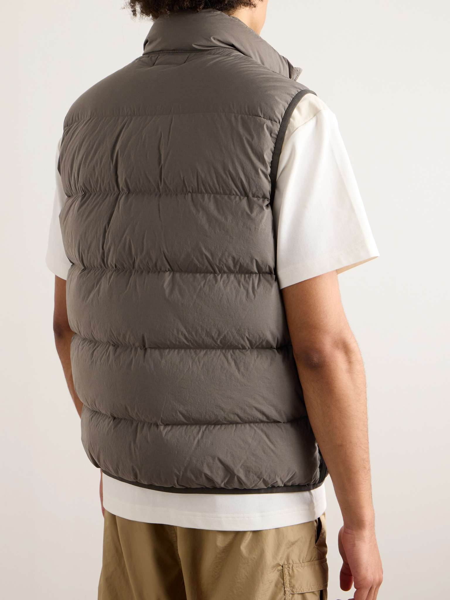 Logo-Appliquéd Webbing-Trimmed Quilted Shell Down Gilet - 3