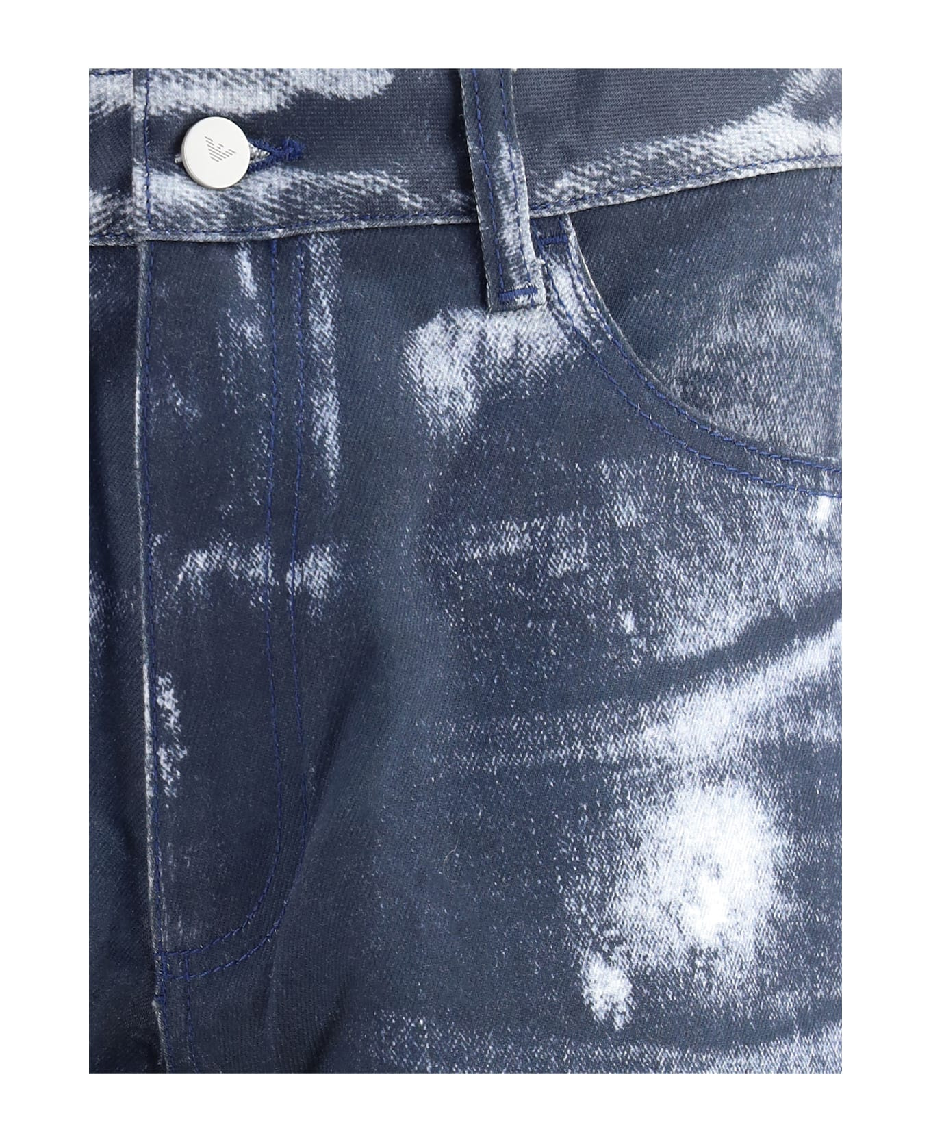 Denim Print Pants - 3