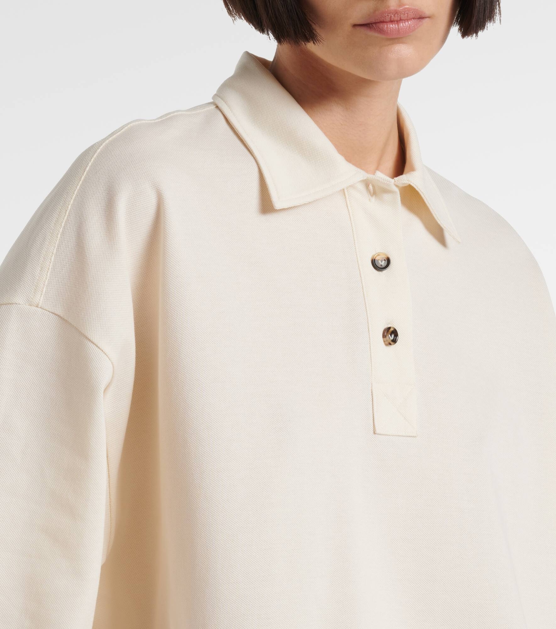 Cropped cotton polo shirt - 4