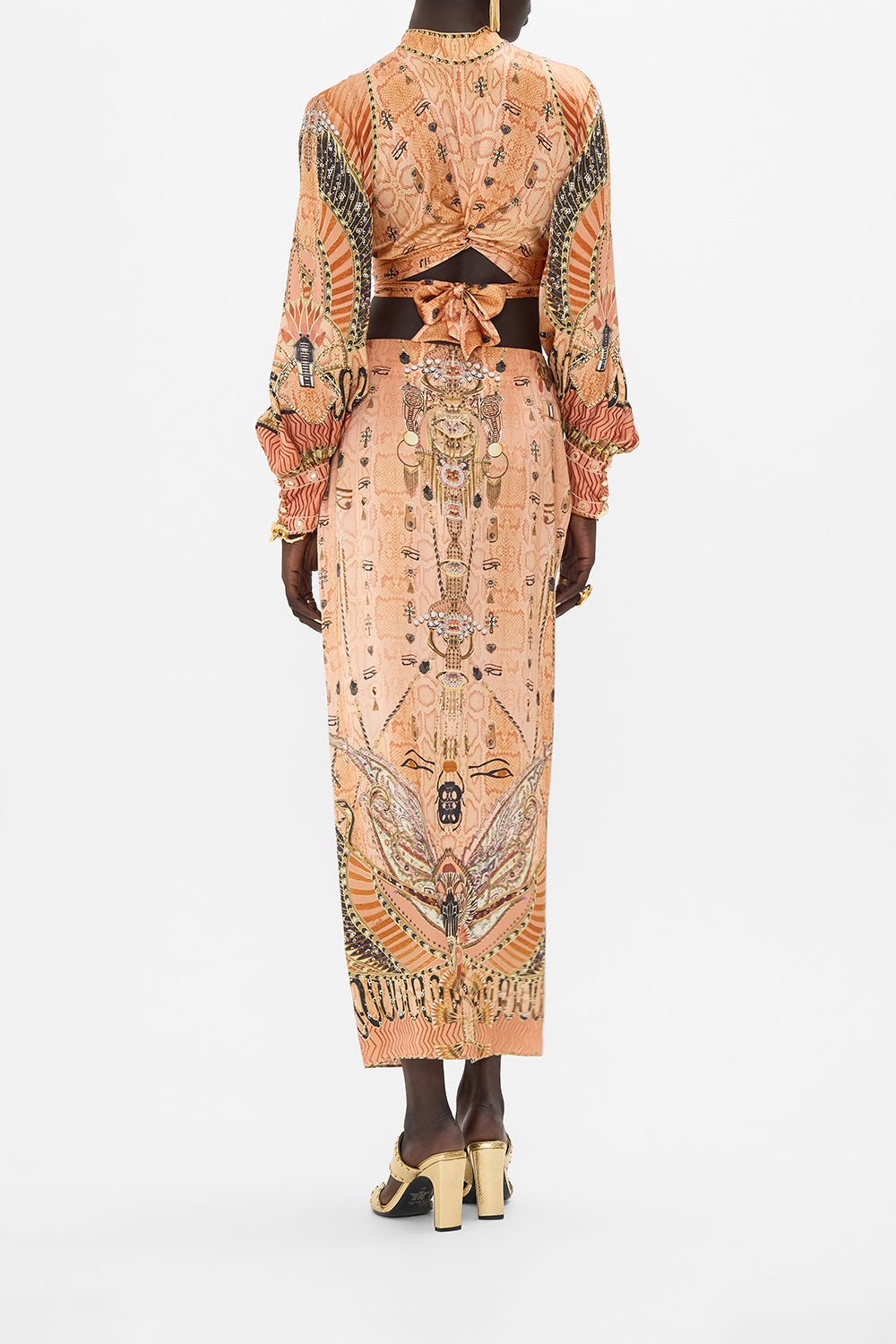 DRAPE FRONT SKIRT WITH SPLIT - 3