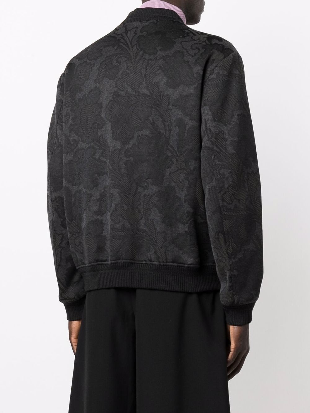 floral-jacquard bomber jacket - 4