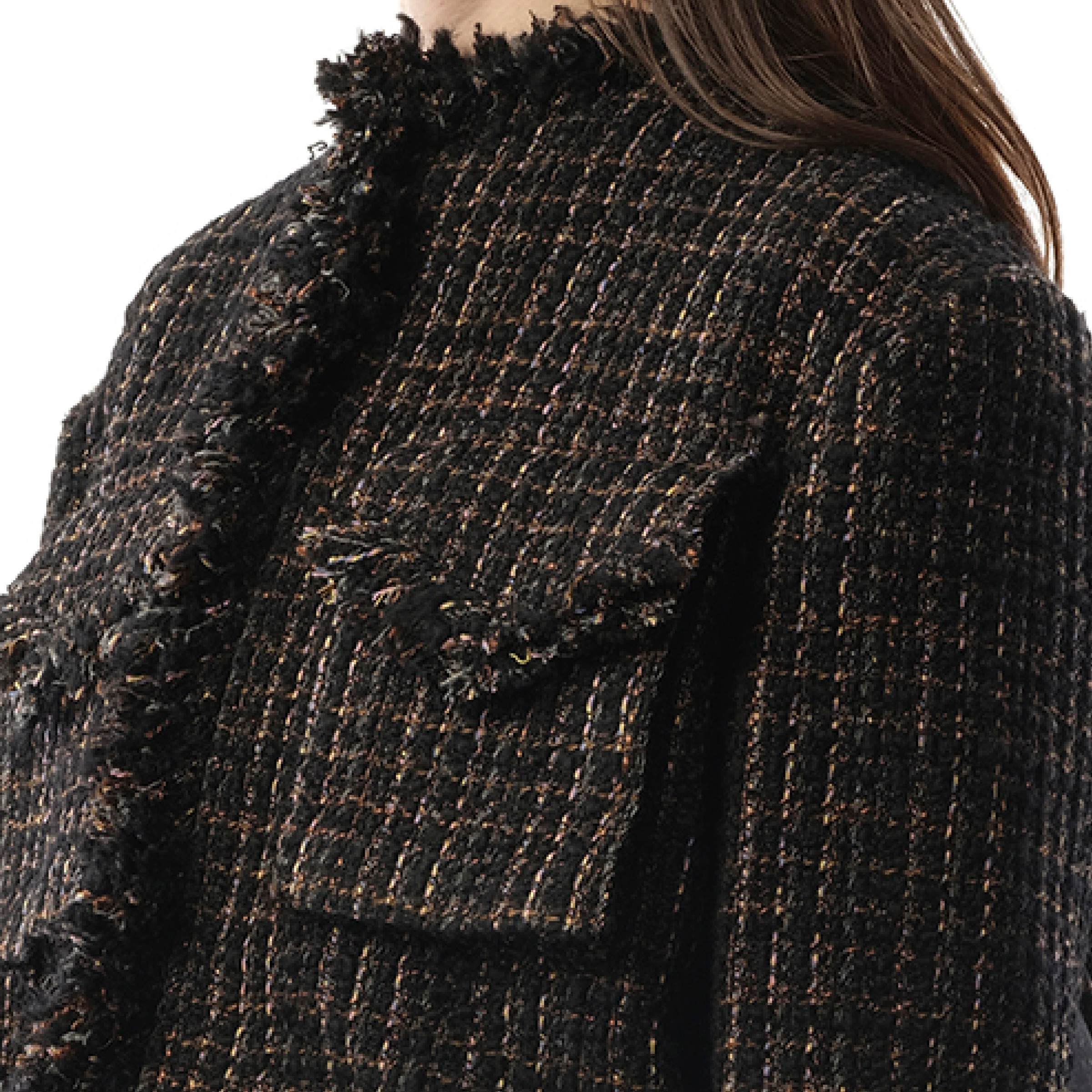 Tweed Jacket in Black/Brown - 3