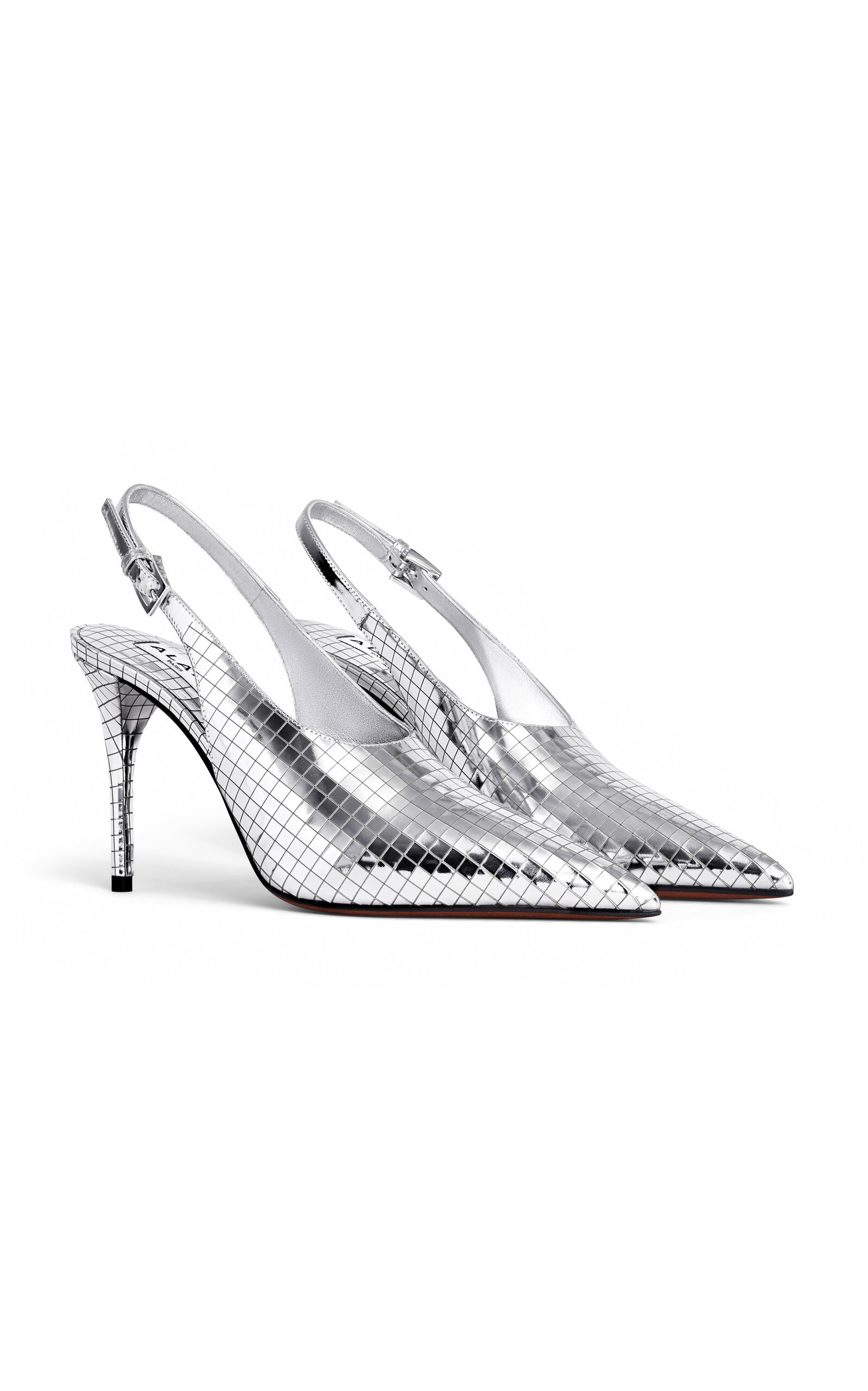 Metallic Leather Slingback Pumps silver - 2