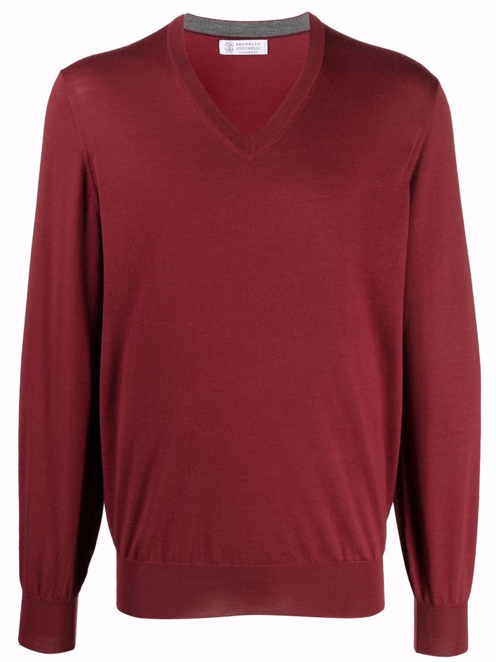 V-neck wool-cashmere jumper - 1