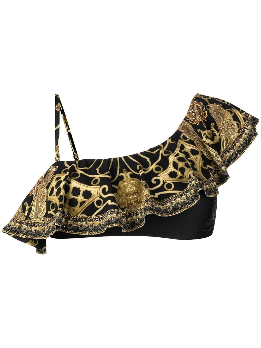 baroque pattern-print bikini top - 1