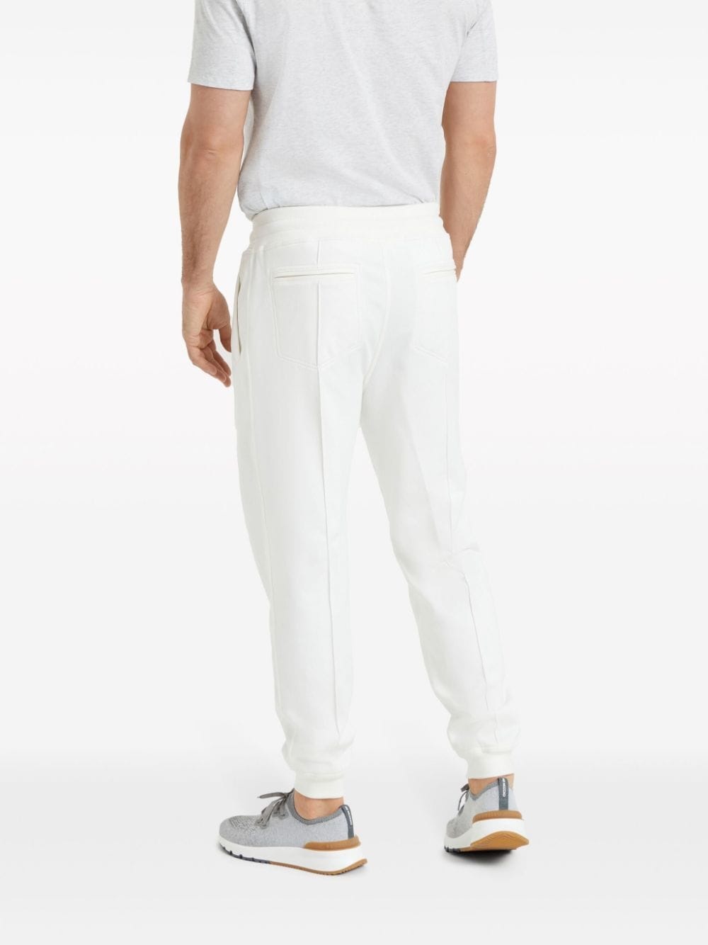 tapered cotton track pants - 4
