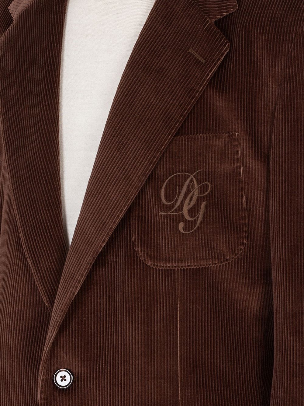 logo-embroidered corduroy jacket - 5