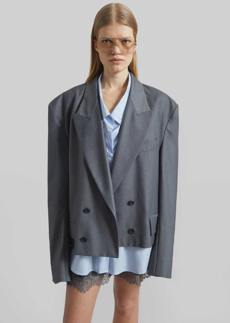 Helna Boxy Cropped Blazer - Grey 6