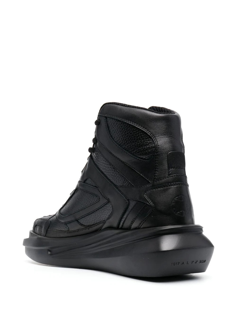 lace-up high-top sneakers - 3