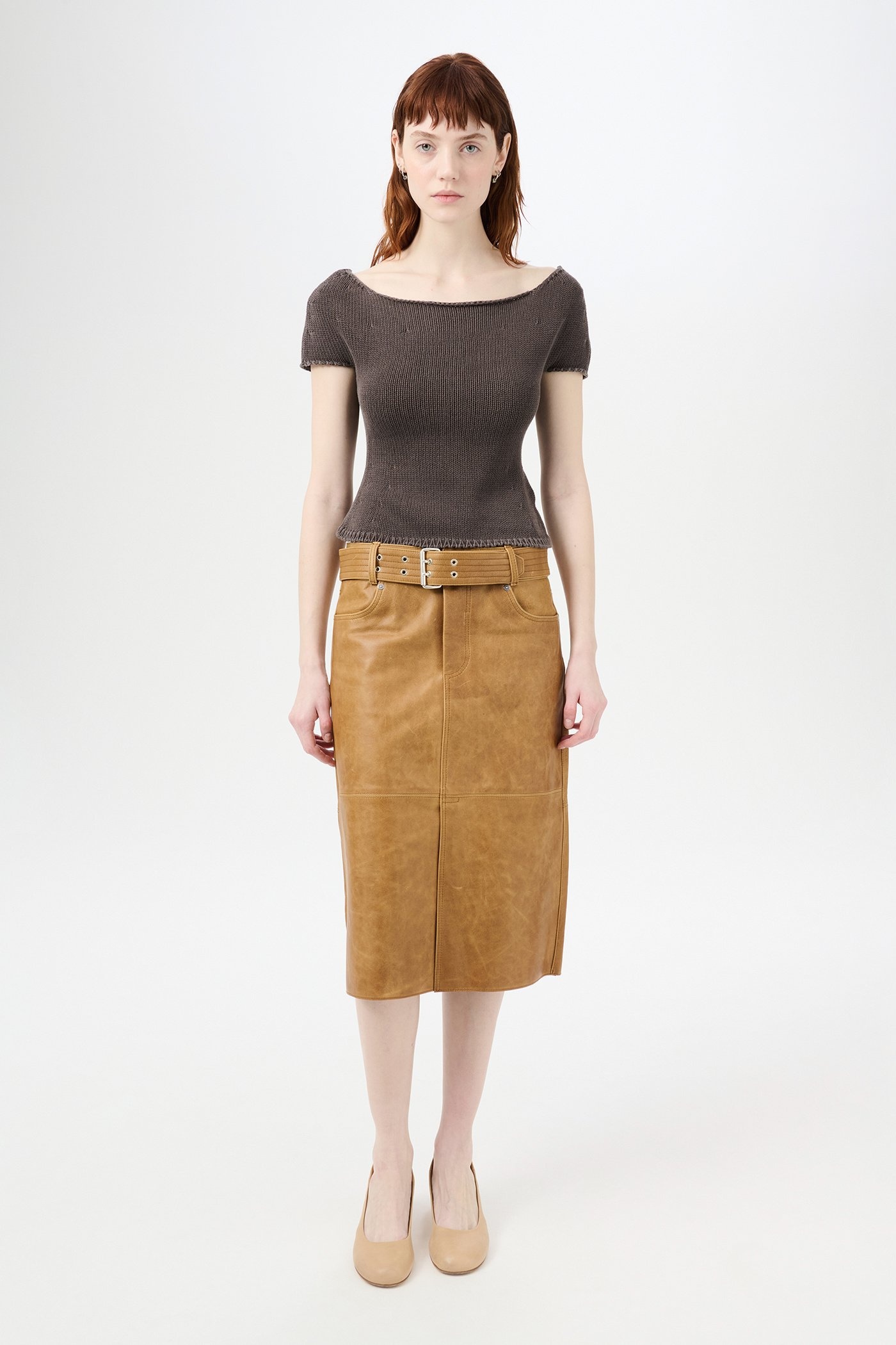 Workwear Skirt Burnt Sugar Leather - 2