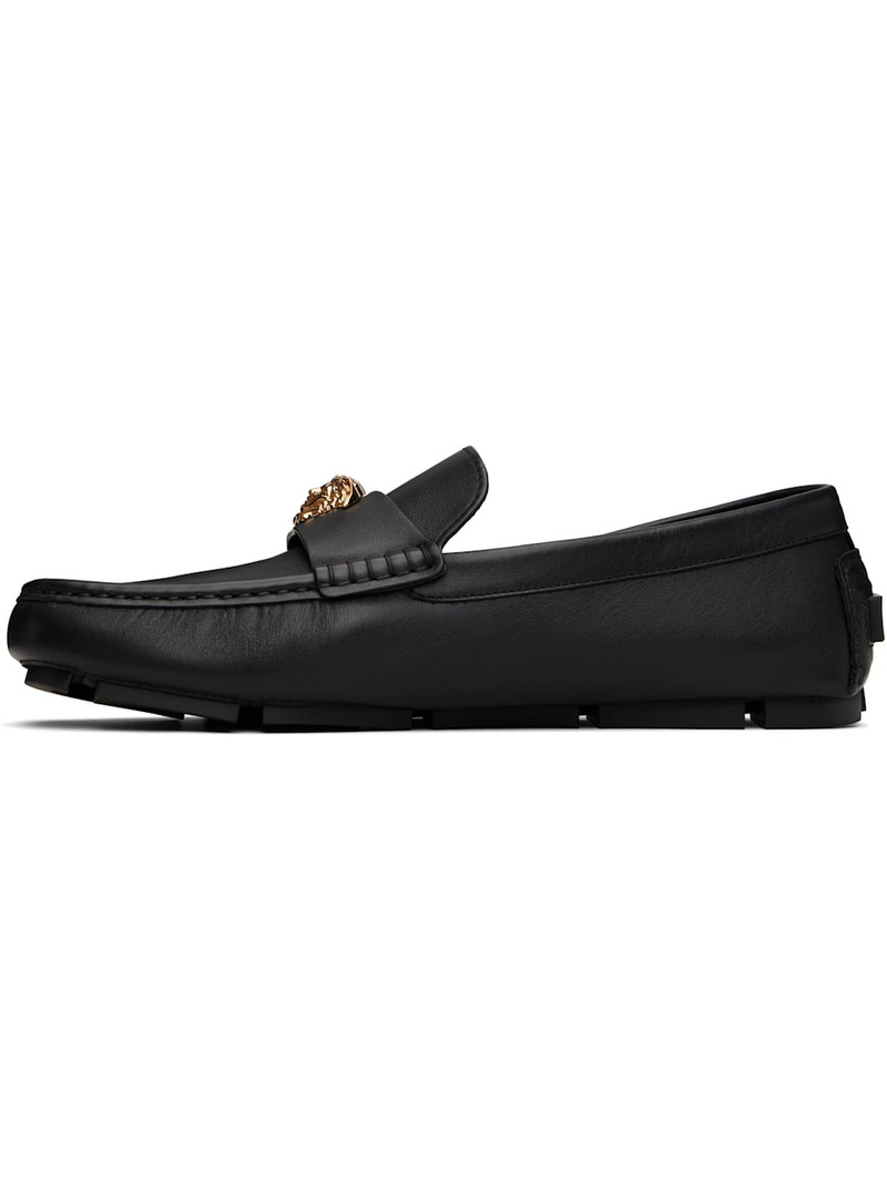VERSACE Black 'La Medusa' Driver Loafers outlook