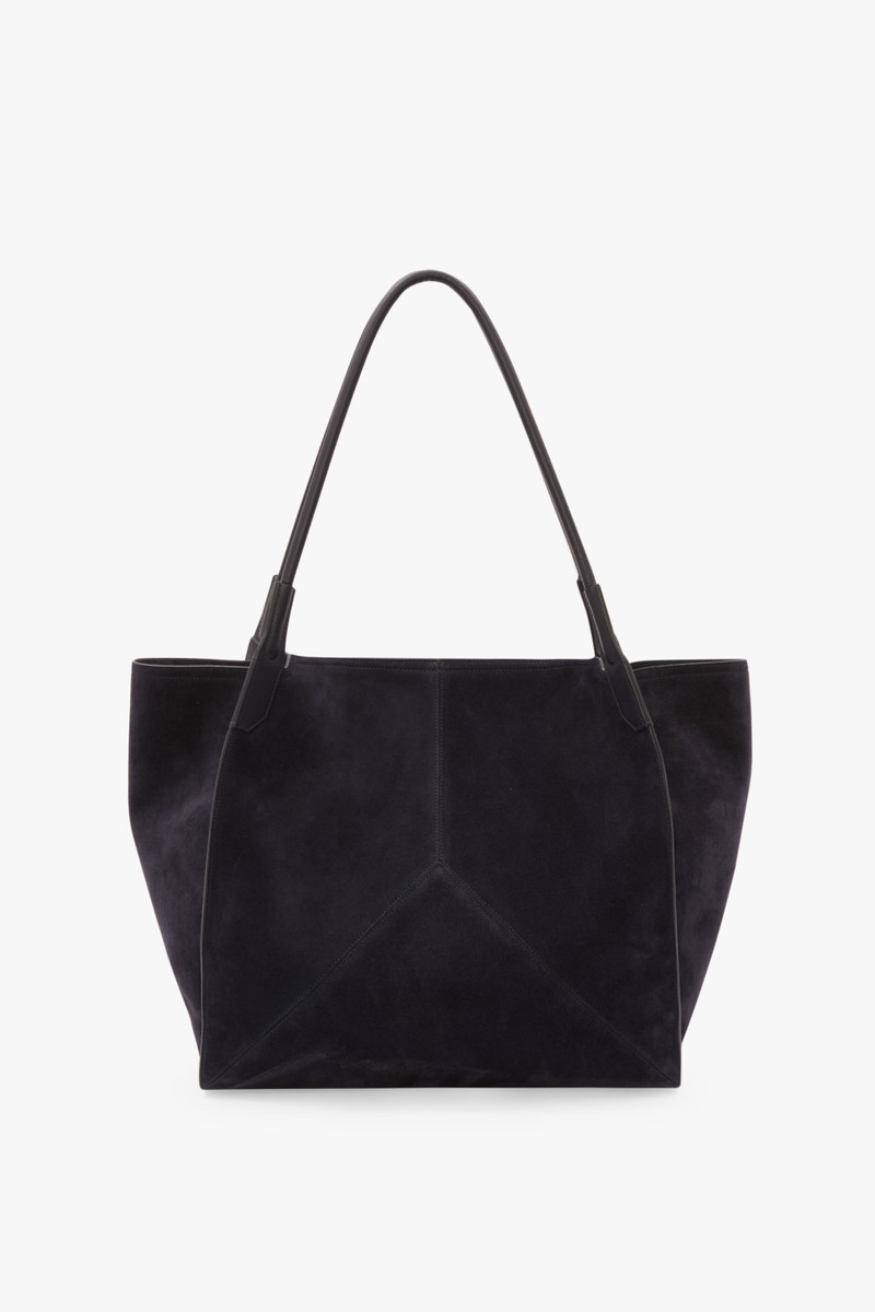 Victoria Beckham Victoria Tote Large In Navy Suede outlook
