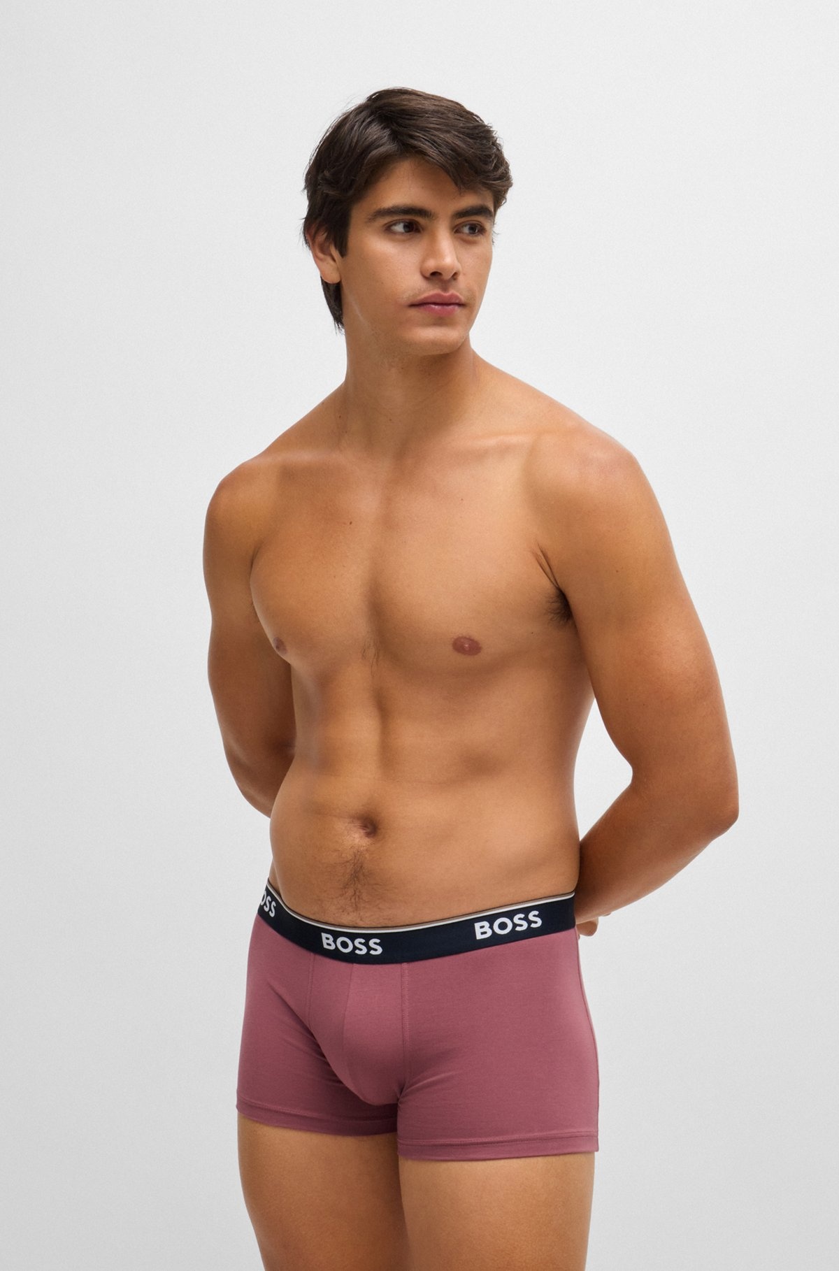 THREE-PACK OF STRETCH-COTTON TRUNKS WITH LOGO WAISTBANDS - 6