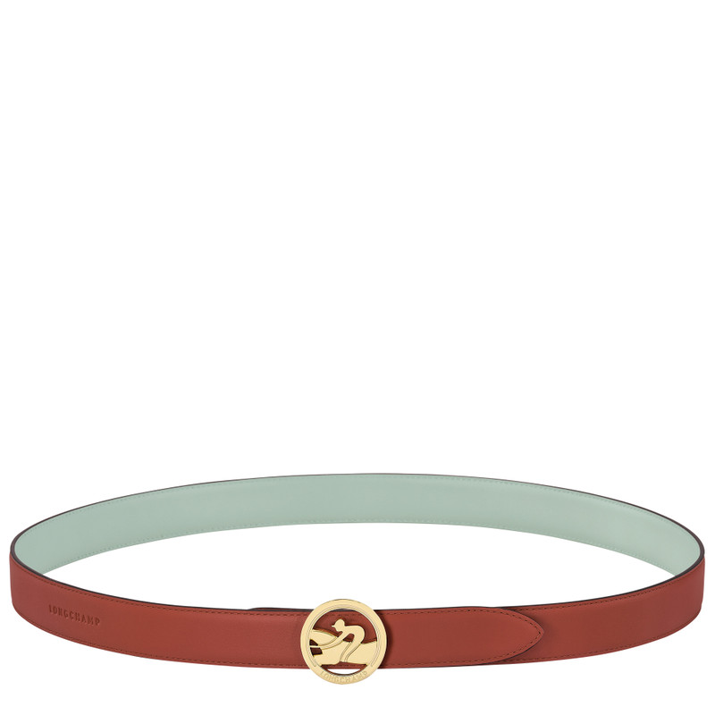 Box-Trot Ladies' belt Mahagony/Green-gray - Leather 1