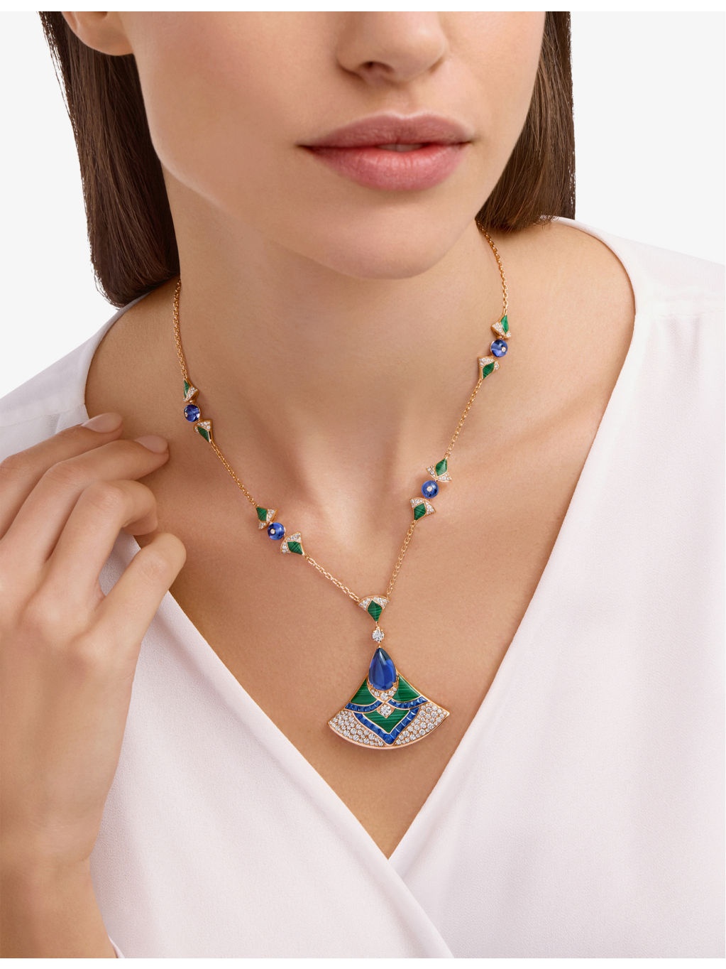 Divas' Dream 18ct rose-gold, 0.23ct and 2.29ct diamonds, 2.30ct sapphires, tanzanite and malachite n - 2