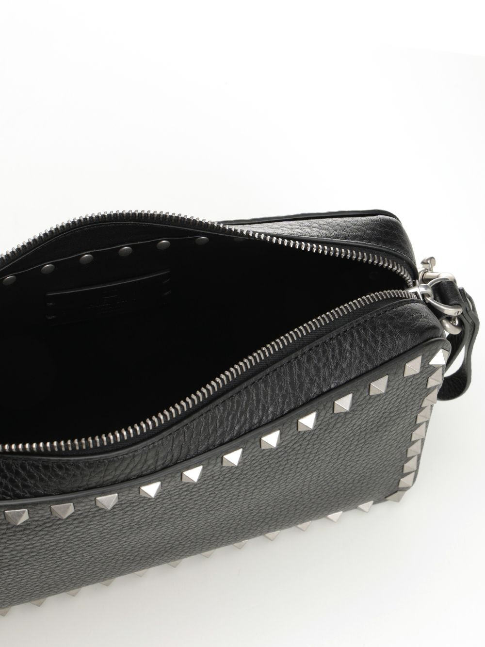 Rockstud Leather Shoulder Bag Shoulder Bags Black - 4