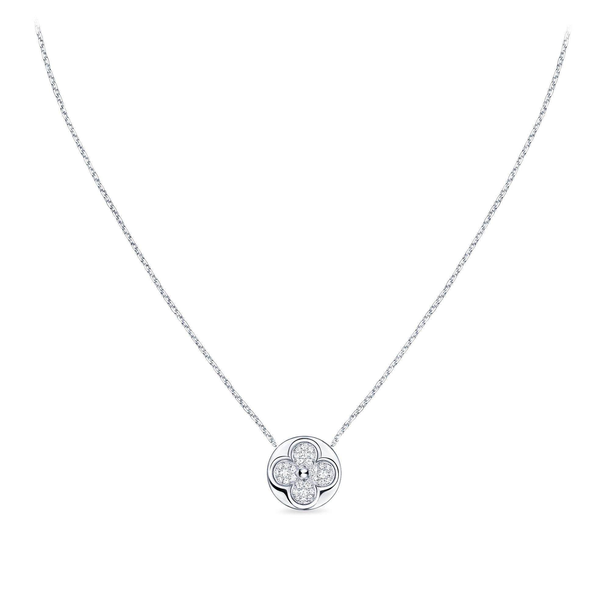 DIAMOND BLOSSOM SUN PENDANT, WHITE GOLD AND DIAMONDS - 1