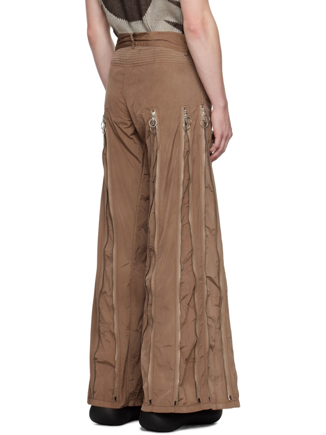 Brown Adjustable Zip Trousers - 3