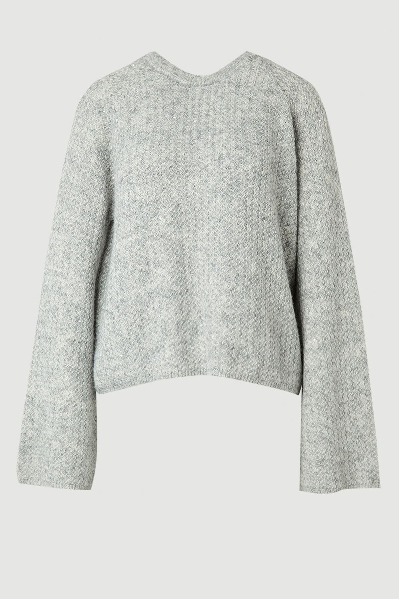 Sequin Knit Tie Bow Jumper - 1
